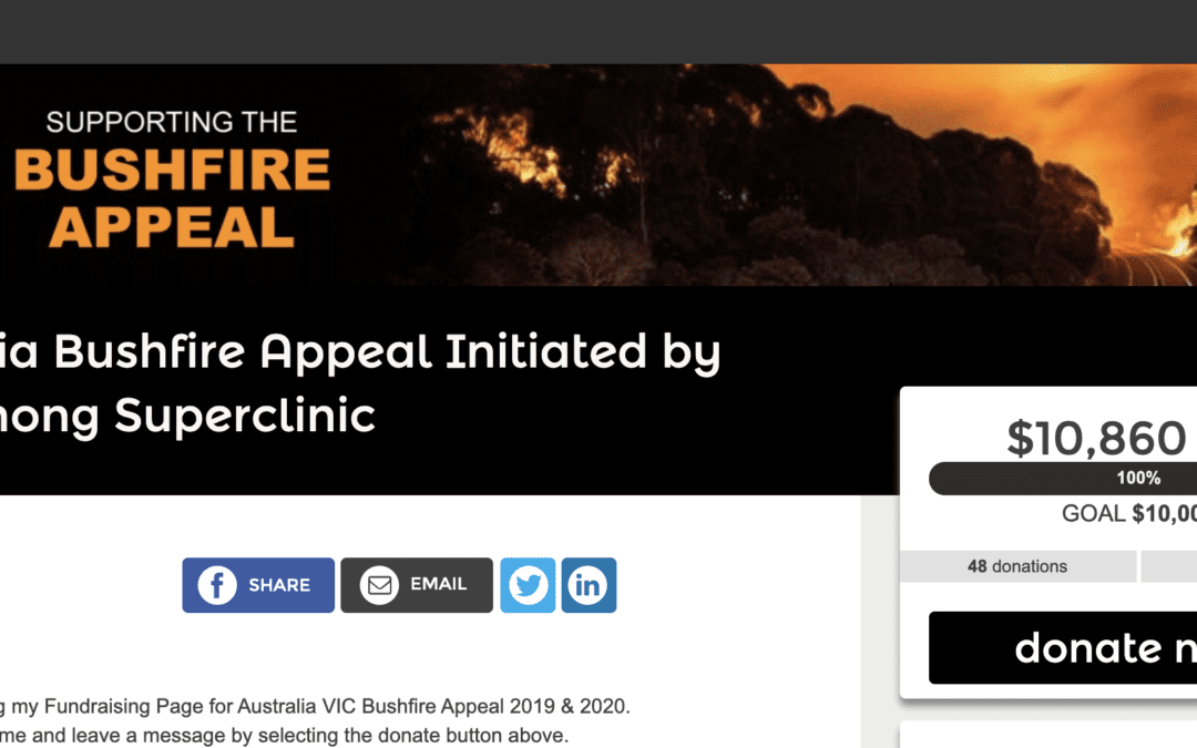 Australia Bushfire Appeal Initiated by Dandenong Superclinic